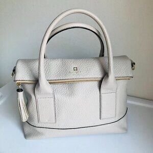 Kate Spade Southport Avenue Carmen Beige Leather Satchel Shoulder Bag